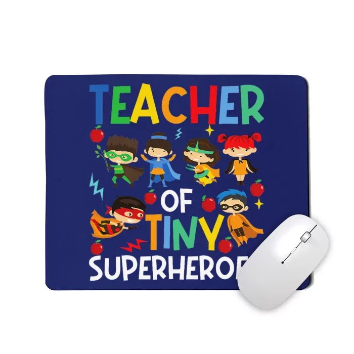 Teacher Of Tiny Superheroes Funny Teach 100th Day Of School Mousepad