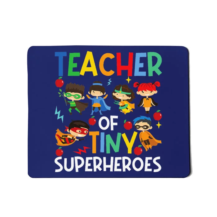 Teacher Of Tiny Superheroes Funny Teach 100th Day Of School Mousepad