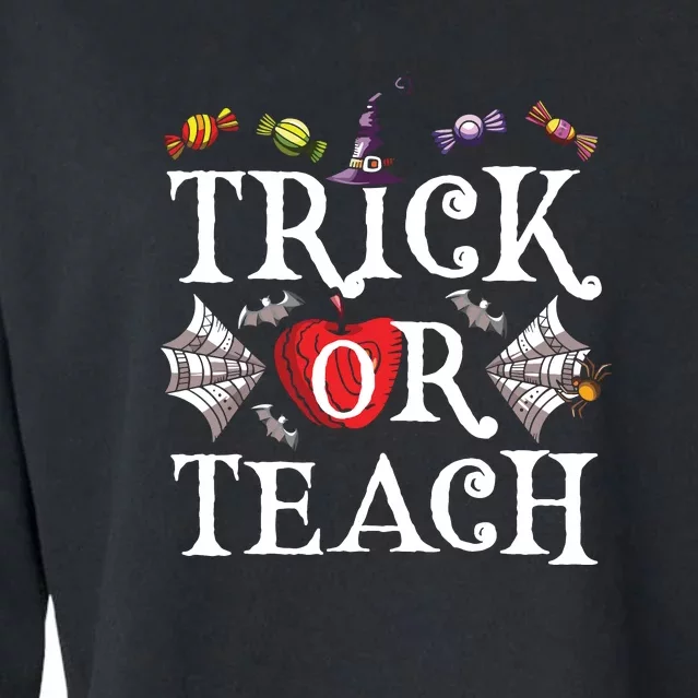 Trick Or Teach Spooky Teacher Halloween Costume Cropped Pullover Crew