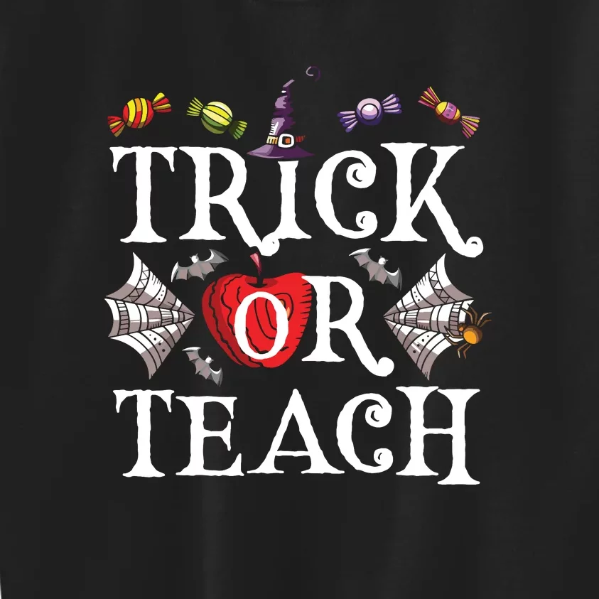 Trick Or Teach Spooky Teacher Halloween Costume Kids Sweatshirt