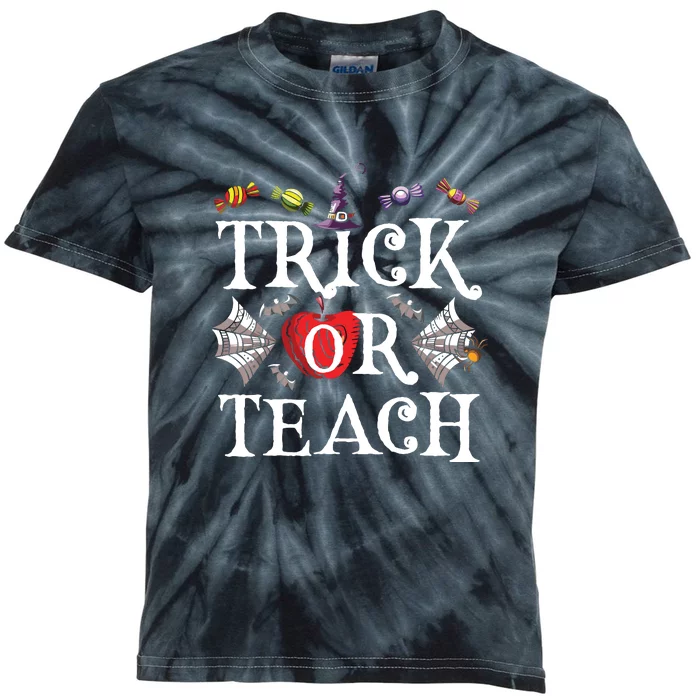 Trick Or Teach Spooky Teacher Halloween Costume Kids Tie-Dye T-Shirt