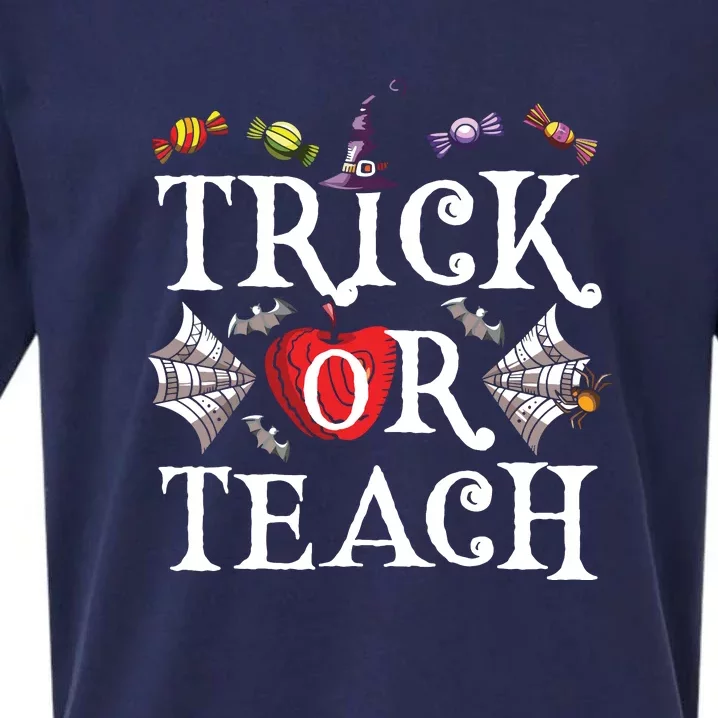 Trick Or Teach Spooky Teacher Halloween Costume Sueded Cloud Jersey T-Shirt