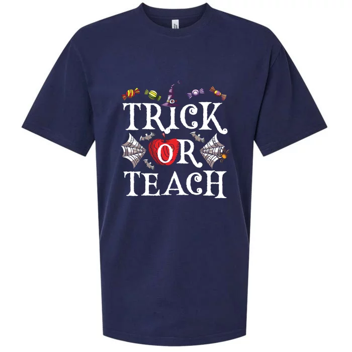 Trick Or Teach Spooky Teacher Halloween Costume Sueded Cloud Jersey T-Shirt