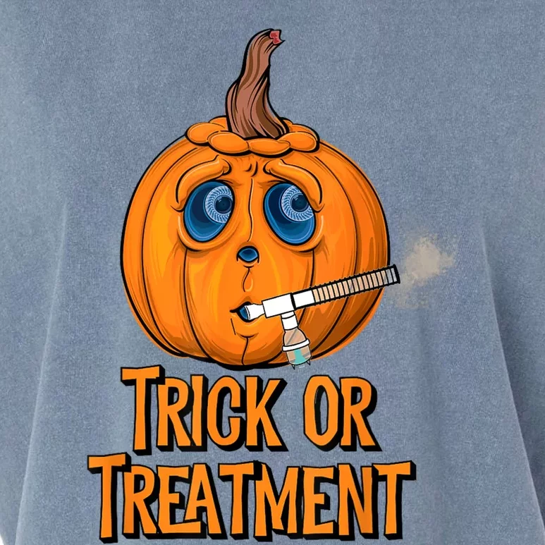 Trick Or Treatment Funny Halloween Respiratory Therapist Garment-Dyed Women's Muscle Tee