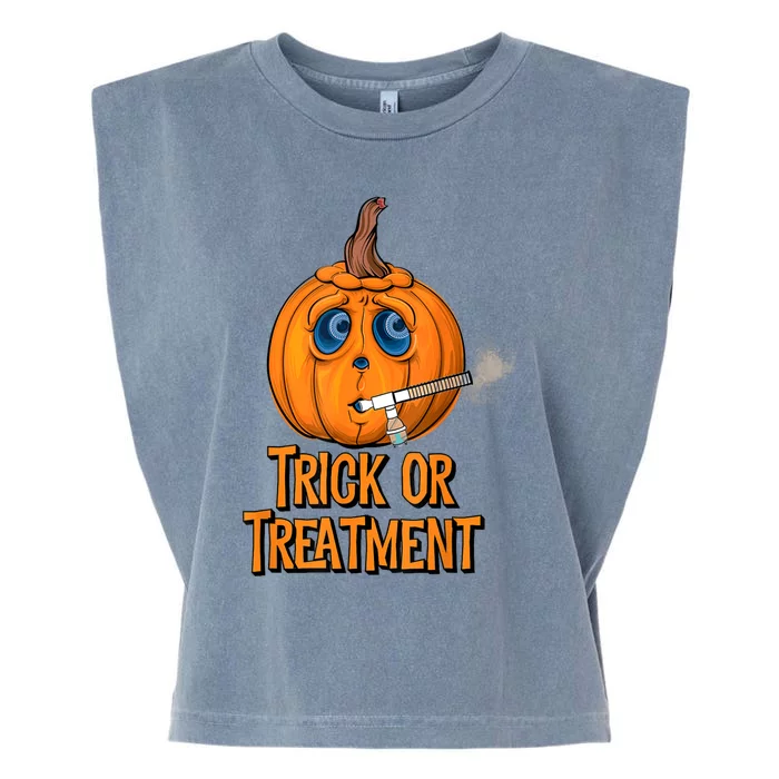 Trick Or Treatment Funny Halloween Respiratory Therapist Garment-Dyed Women's Muscle Tee