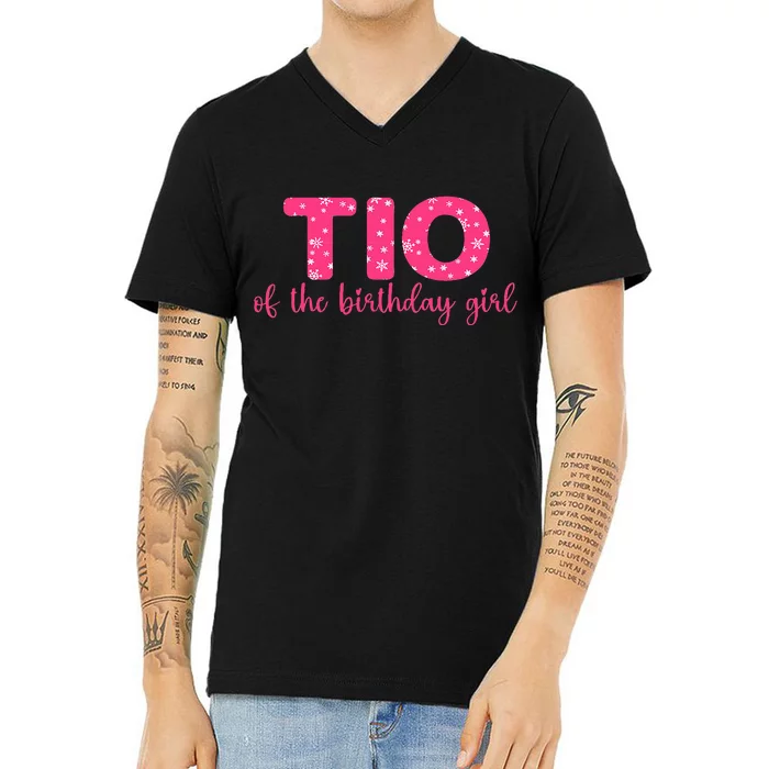 Tio of the Birthday Uncle Winter Onederland V-Neck T-Shirt