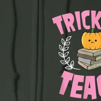 Trick Or Teach Pumpkin Funny Cute Elementary School Teacher Full Zip Hoodie