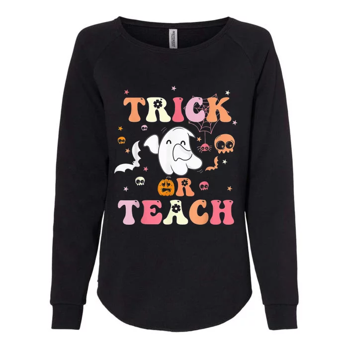 Trick Or Teach Vintage Teacher Halloween Costume Cute Ghost Womens California Wash Sweatshirt