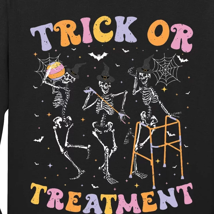 Trick Or Treatment Pt Physical Therapy Therapist Halloween Tall Long Sleeve T-Shirt