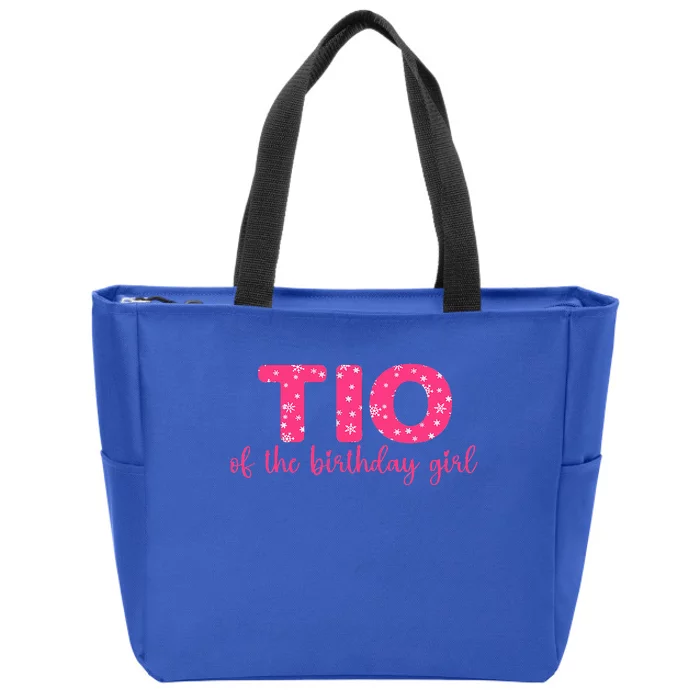 Tio of the Birthday Girl Uncle Winter Onederland 1st Bday Zip Tote Bag