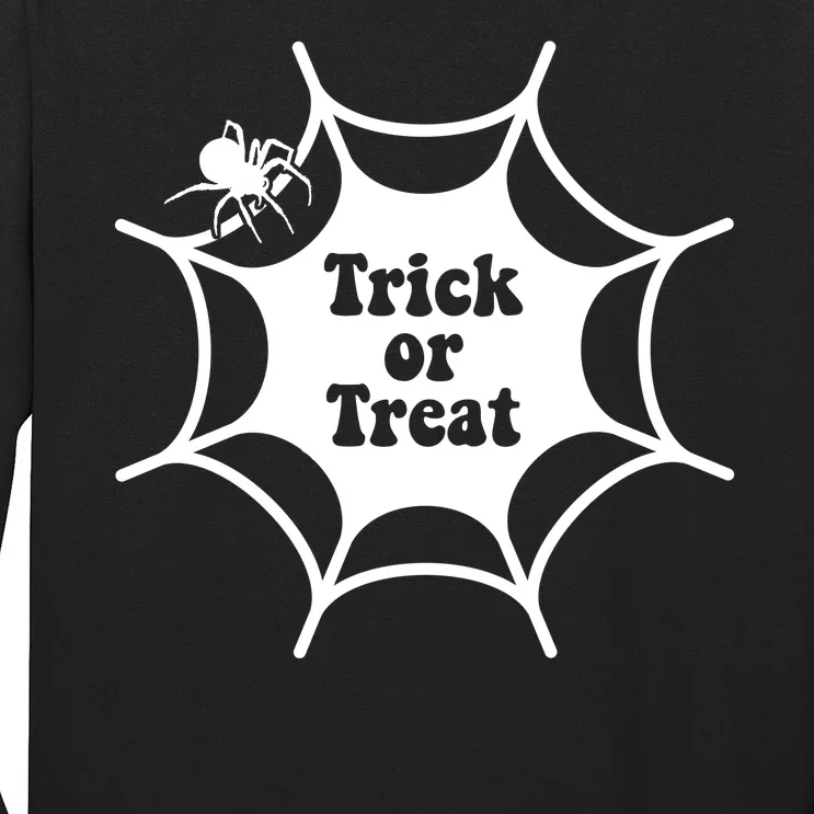 Trick Or Treat Spider Web Halloween Long Sleeve Shirt