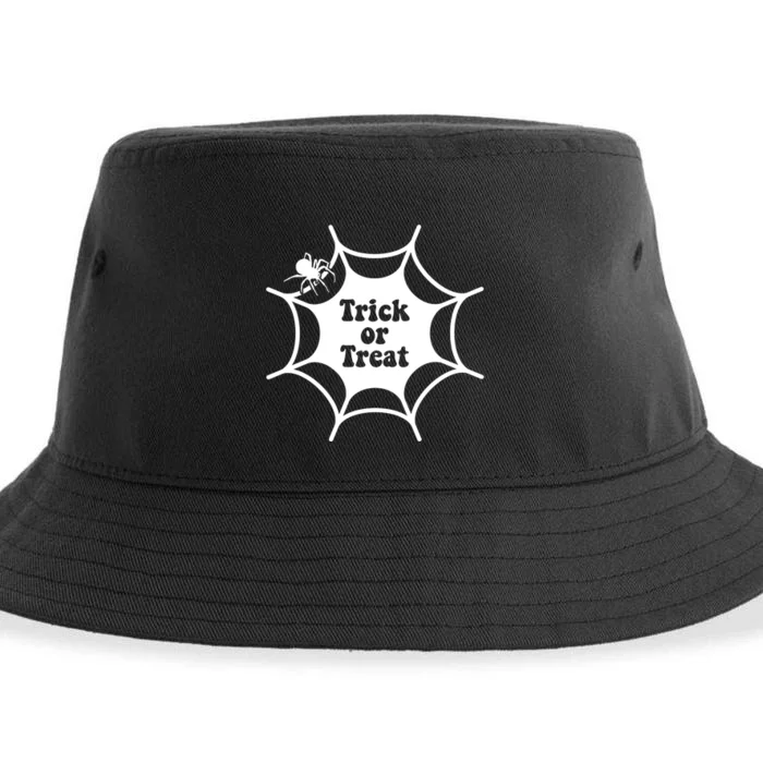 Trick Or Treat Spider Web Halloween Sustainable Bucket Hat