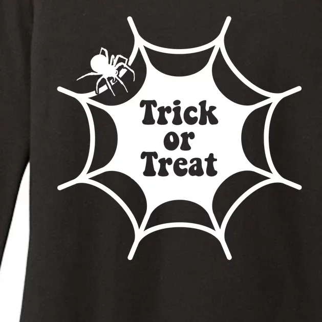 Trick Or Treat Spider Web Halloween Womens CVC Long Sleeve Shirt