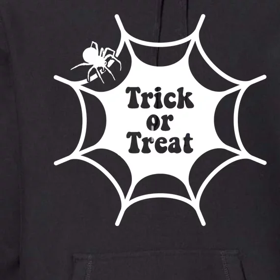 Trick Or Treat Spider Web Halloween Premium Hoodie