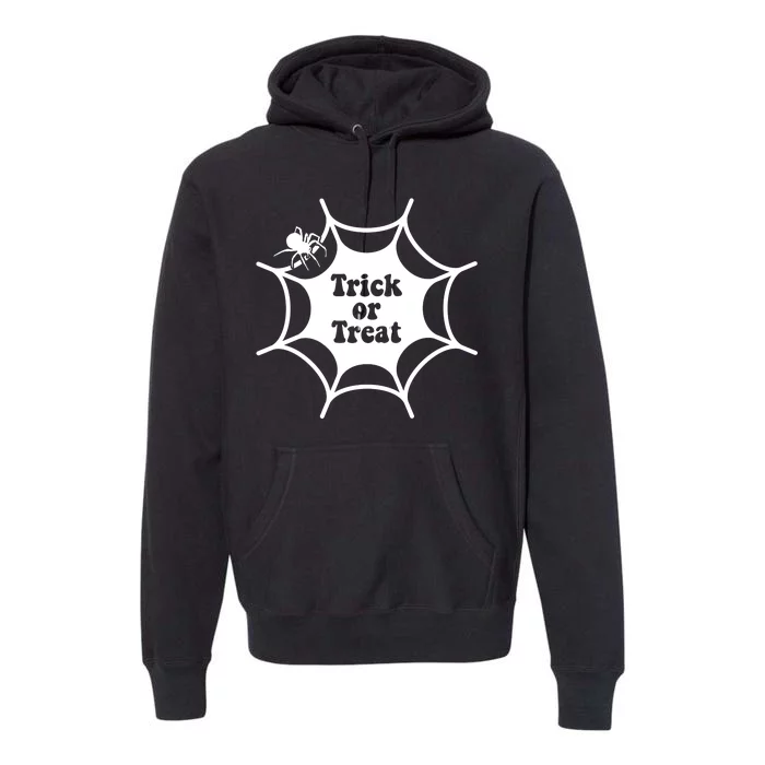 Trick Or Treat Spider Web Halloween Premium Hoodie