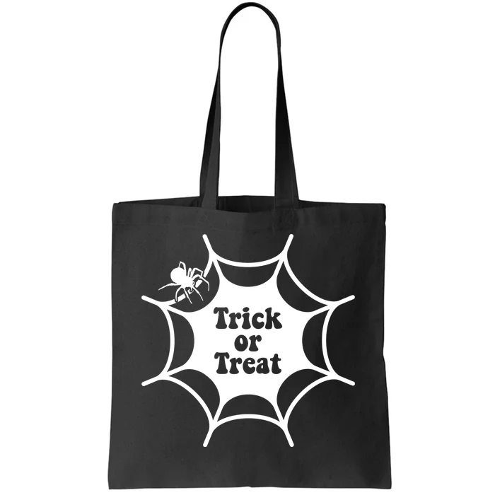 Trick Or Treat Spider Web Halloween Tote Bag