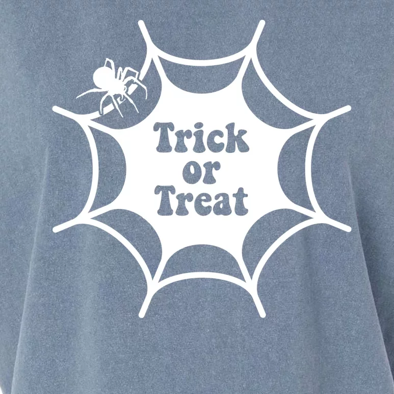 Trick Or Treat Spider Web Halloween Garment-Dyed Women's Muscle Tee