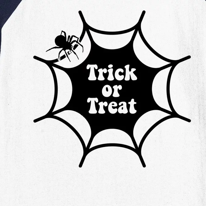 Trick Or Treat Spider Web Halloween Baseball Sleeve Shirt