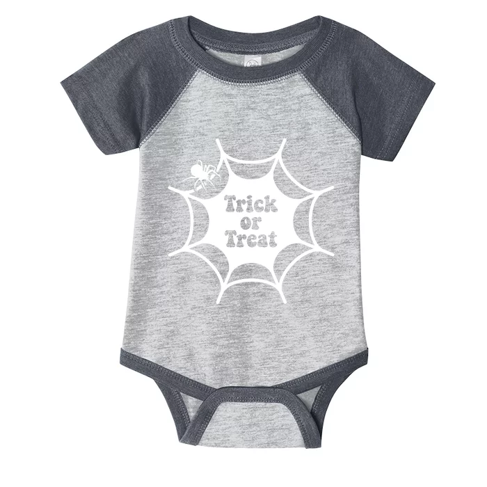 Trick Or Treat Spider Web Halloween Infant Baby Jersey Bodysuit