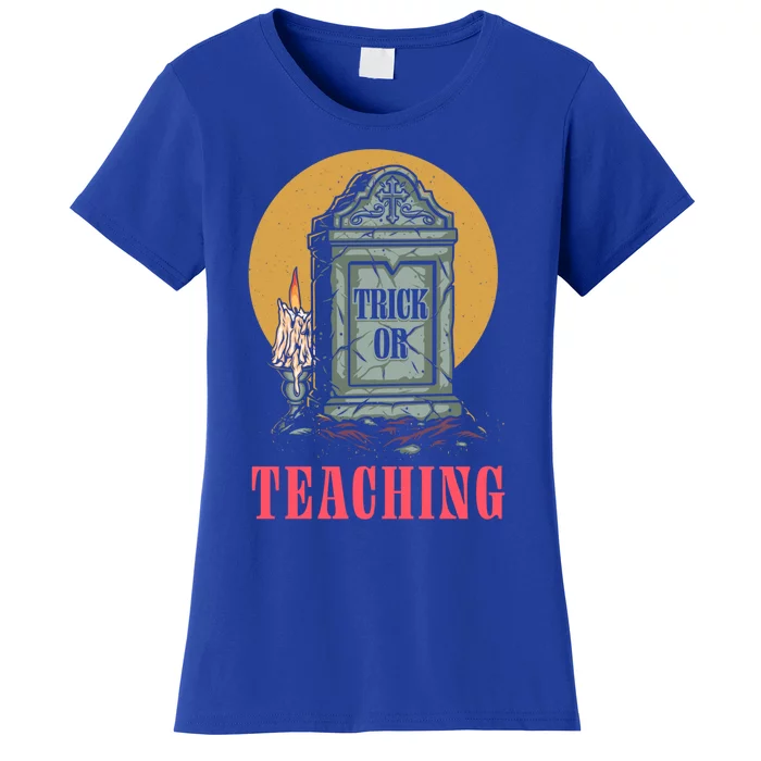 Trick Or Teaching Halloween English Teacher Scary Gift Women's T-Shirt