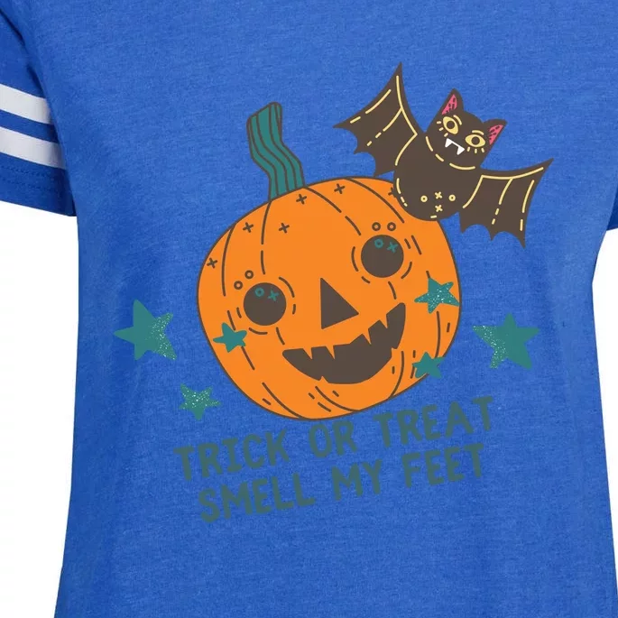 Trick Or Treat Smell My Feet Enza Ladies Jersey Football T-Shirt