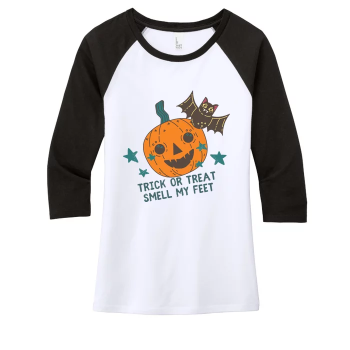 Trick Or Treat Smell My Feet Women's Tri-Blend 3/4-Sleeve Raglan Shirt