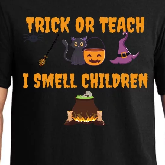 Trick Or Teach I Smell Children Funnny Halloween Teachers Cute Gift Pajama Set