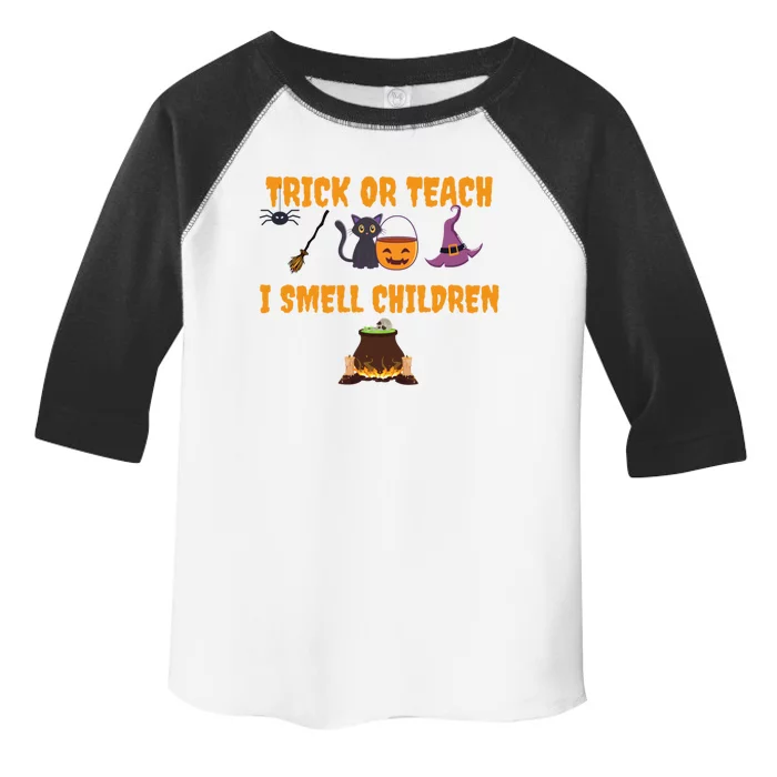 Trick Or Teach I Smell Children Funnny Halloween Teachers Cute Gift Toddler Fine Jersey T-Shirt