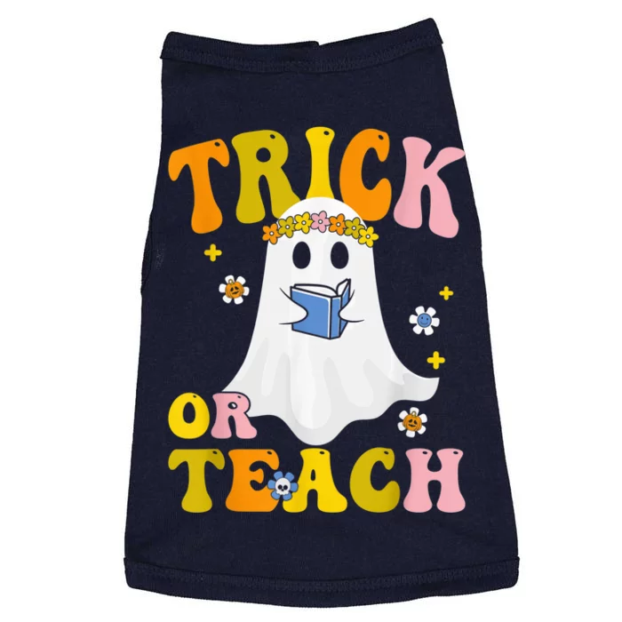 Trick Or Teach Funny Teacher Halloween Costume Teacher Doggie Tank