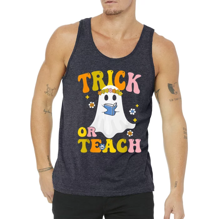 Trick Or Teach Funny Teacher Halloween Costume Teacher Tank Top