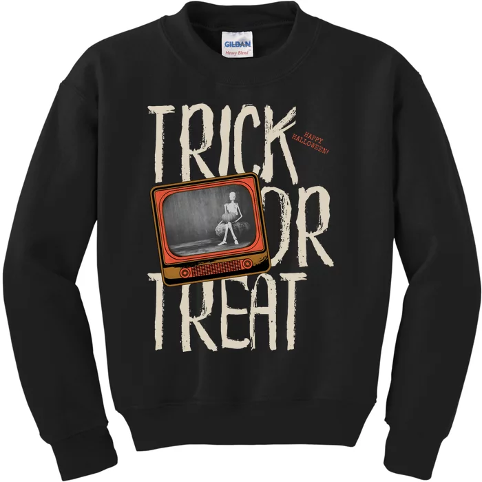 Trick Or Treat Funny Happy Halloween Kids Sweatshirt