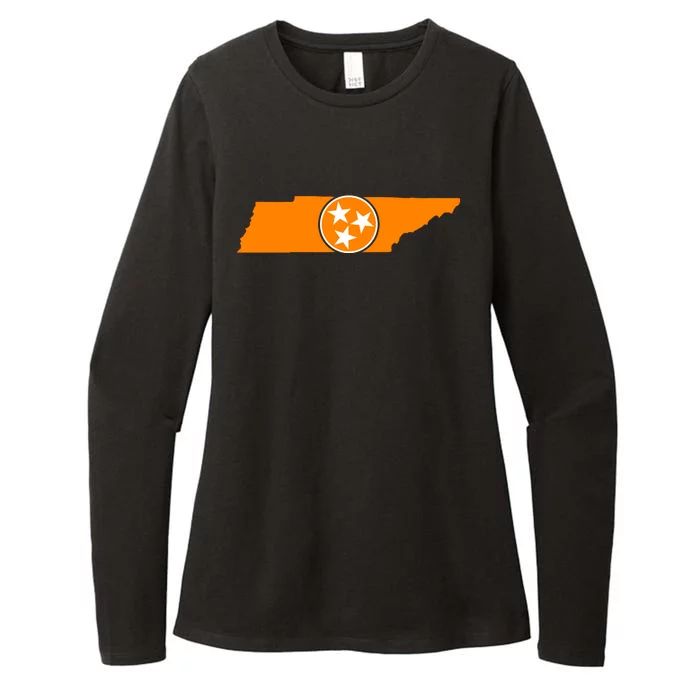 Tennessee Orange Tristar Flag State Womens CVC Long Sleeve Shirt