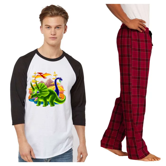 Triceratops & Others Raglan Sleeve Pajama Set