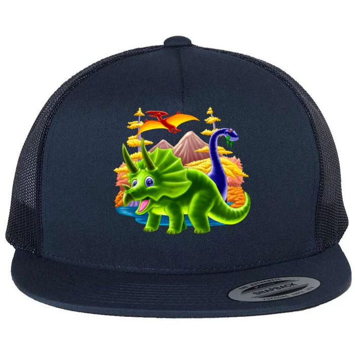 Triceratops & Others Flat Bill Trucker Hat