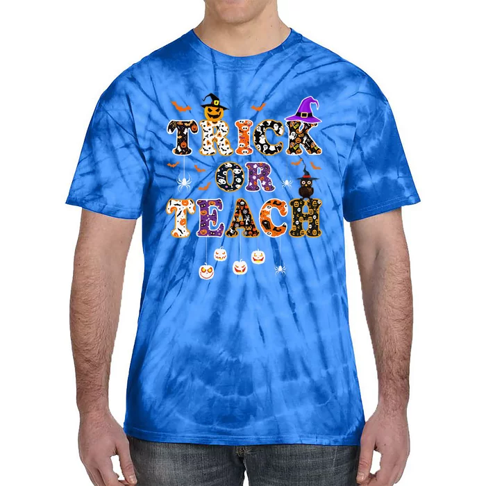 Trick Or Teach Funny Teacher Happy Halloween Costume Gifts Tie-Dye T-Shirt