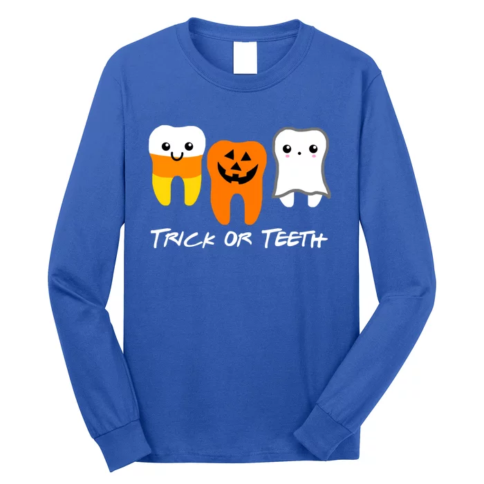 Trick Or Teeth Cute Dental Halloween Hygienist Dentist Rdh Gift Long Sleeve Shirt