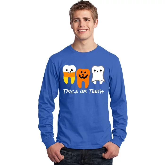 Trick Or Teeth Cute Dental Halloween Hygienist Dentist Rdh Gift Tall Long Sleeve T-Shirt