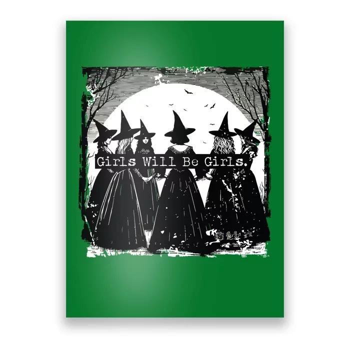 Trick Or Treat Witch Witches Girl Will Be Girl Halloween Poster