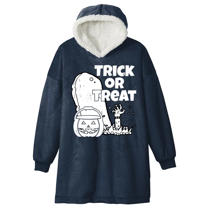 Trick Or Treat Halloween Spooky Graveyard Hooded Wearable Blanket