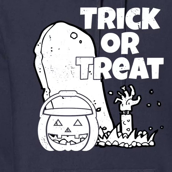 Trick Or Treat Halloween Spooky Graveyard Premium Hoodie