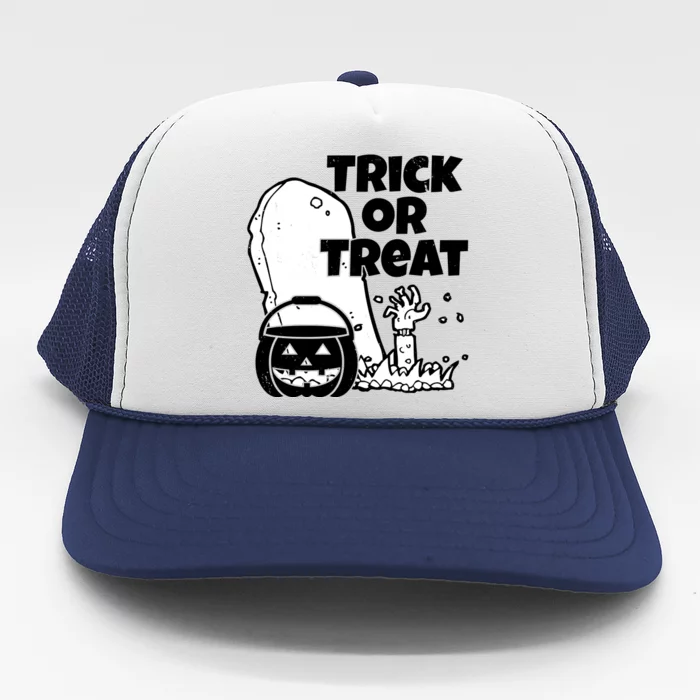 Trick Or Treat Halloween Spooky Graveyard Trucker Hat