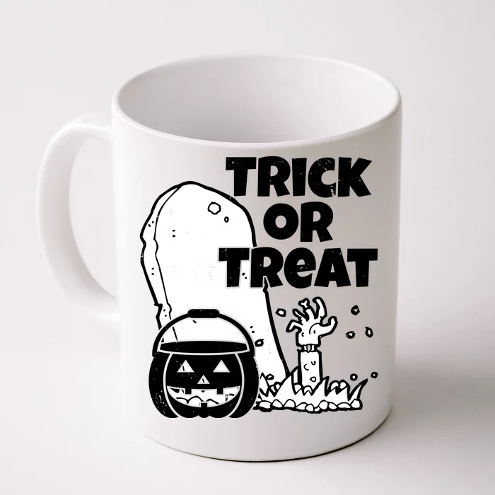 Trick Or Treat Halloween Spooky Graveyard Front & Back Coffee Mug