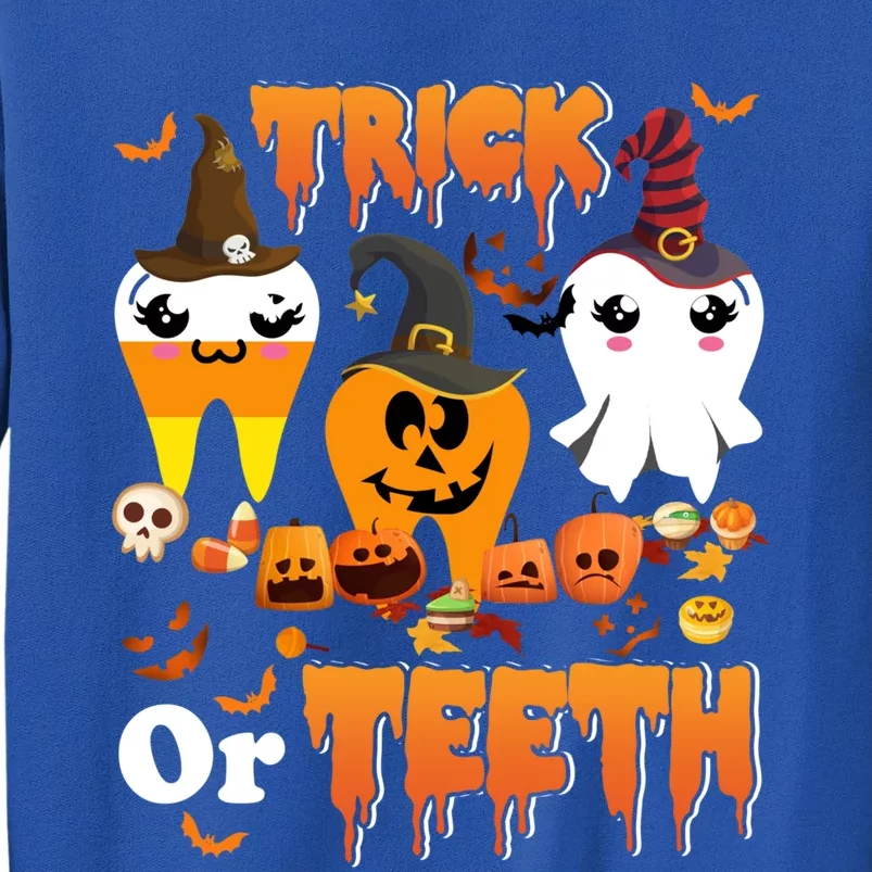 Trick Or Teeth Cute Witch Teeth Dental Dentist Halloween Gift Tall Sweatshirt