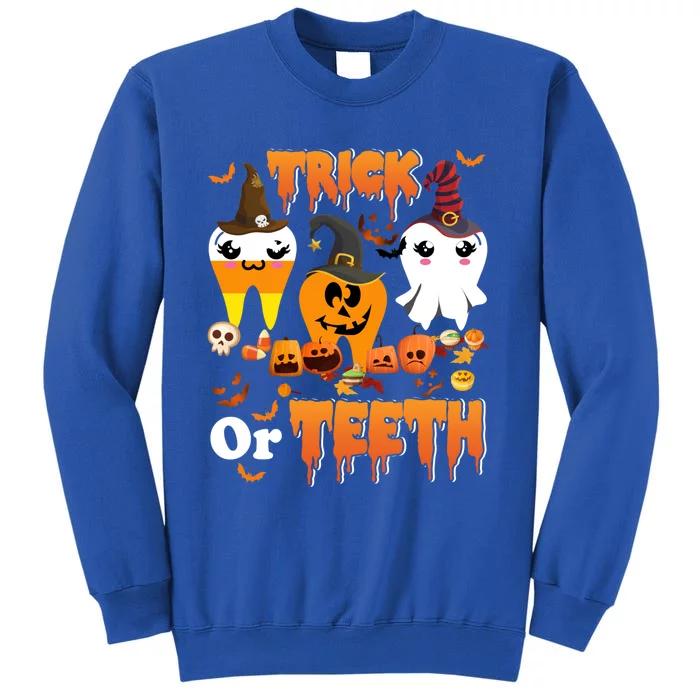 Trick Or Teeth Cute Witch Teeth Dental Dentist Halloween Gift Tall Sweatshirt