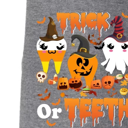 Trick Or Teeth Cute Witch Teeth Dental Dentist Halloween Gift Doggie 3-End Fleece Hoodie