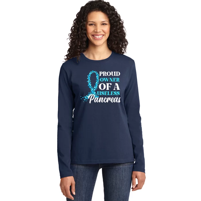 T1D Owner Type 1 Diabetes Awareness Gift Ladies Long Sleeve Shirt