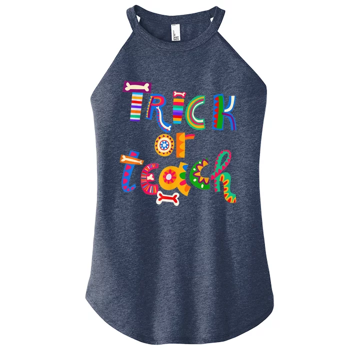 Trick Or Teach Funny Teacher Halloween Costume Wo Women’s Perfect Tri Rocker Tank