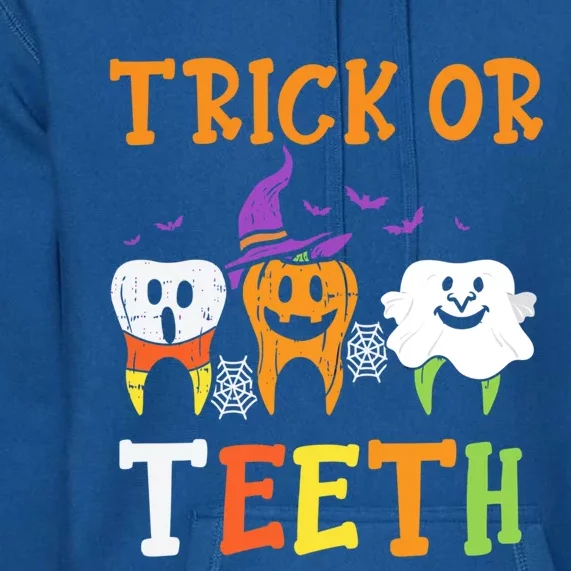 Trick Or Teeth Dental Halloween Treat Dentist Gift Premium Hoodie