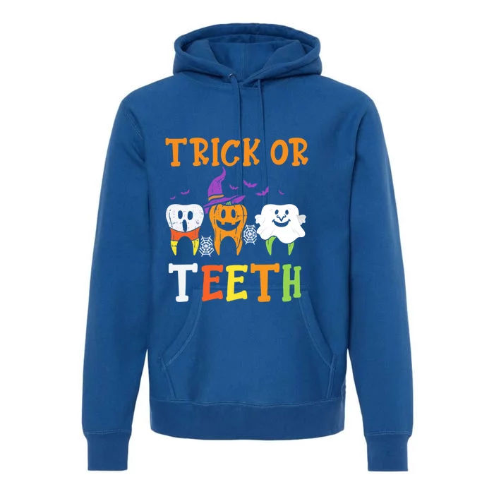 Trick Or Teeth Dental Halloween Treat Dentist Gift Premium Hoodie