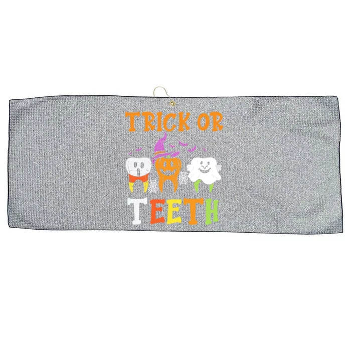 Trick Or Teeth Dental Halloween Treat Dentist Gift Large Microfiber Waffle Golf Towel